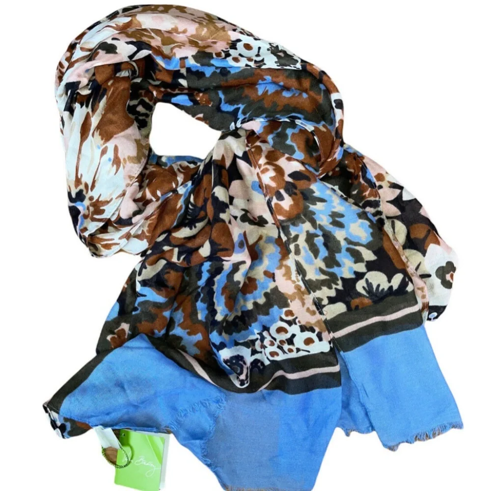 Vera Bradley soft fringe scarf in Madison Garden Blush